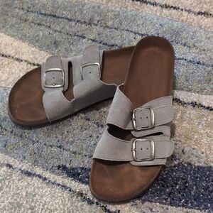 White Mountain Double Buckle Sandals